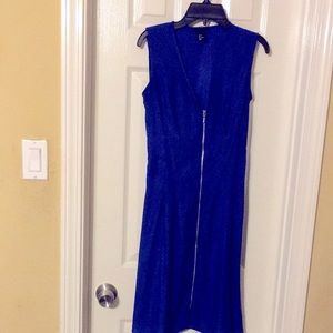 Navy blue silk dress size 4 by HM.